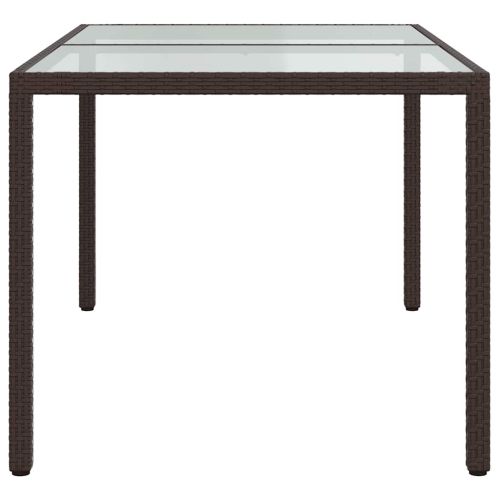 Градински комплект с възглавници, 5 части, кафяв полиратан