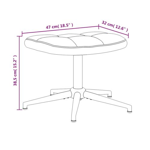 Стол за релакс с табуретка, кремавобял, кадифе