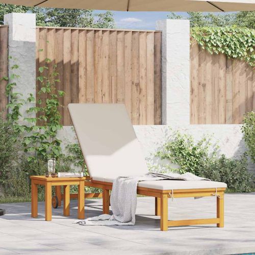 Шезлонг Кафяво 202 x 53 x 89 см Солидно акациево дърво