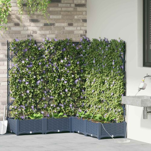 Градинска саксия 5 pcs Сив 120 x 120 x 126 см Пластмаса