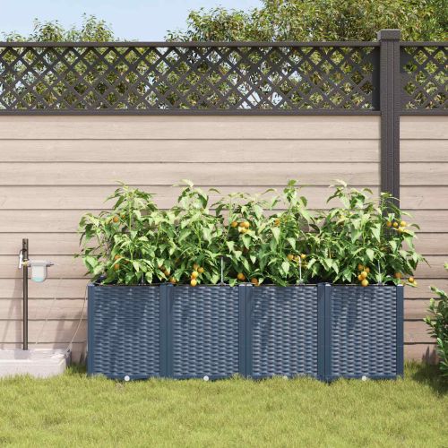 Градинска саксия 4 pcs Сив 160 x 40 x 52 см Пластмаса