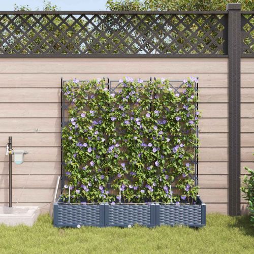 Градинска саксия 3 pcs Сив 120 x 40 x 126 см Пластмаса