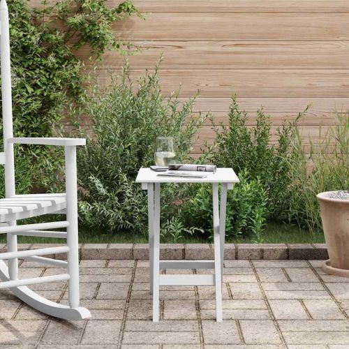 Странична масичка, сгъваема, бяла, масивна топола