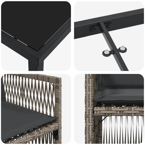 Комплект за хранене в градината 5 pcs Сив