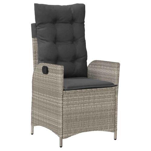 Комплект за хранене в градината 3 pcs Светлосиво полиратан