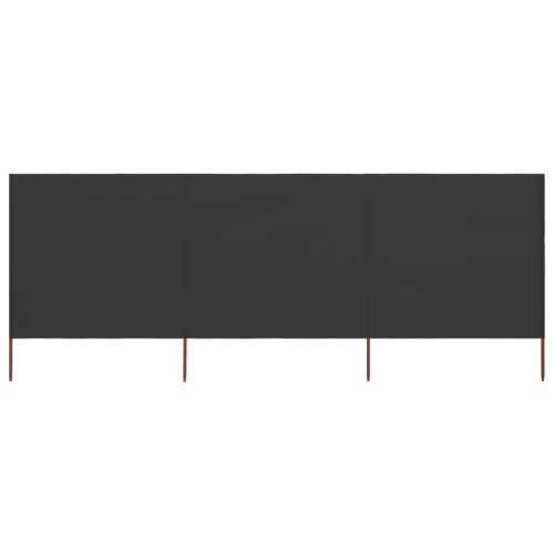 Параван против вятър от 3 панела, текстил, 400x160 см, антрацит