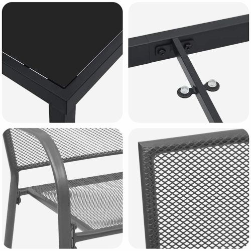 Комплект за хранене в градината 3 pcs Антрацит