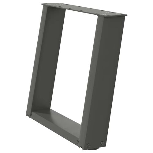 Крака за масичка за кафе, U-образни, 2 бр., антрацит, 50x(42-43) см, стомана