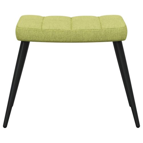 Релаксиращ стол с табуретка, зелен, плат