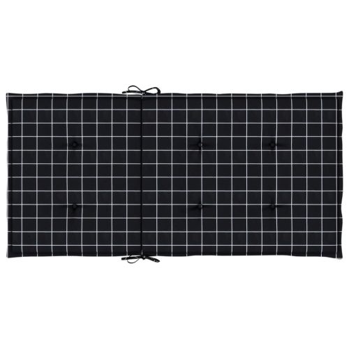 Възглавници за стол с ниска облегалка 6 бр черно каре текстил