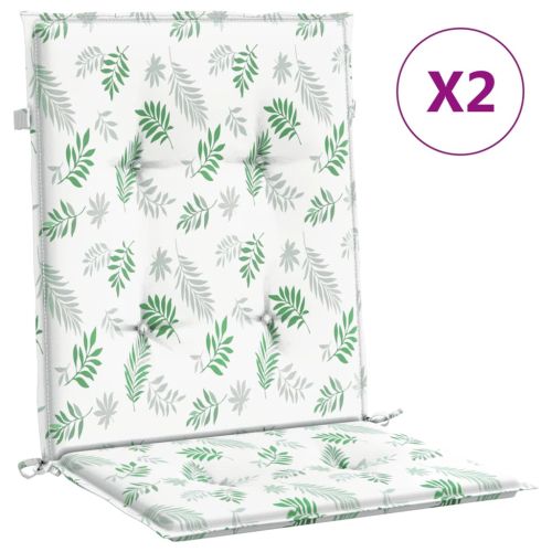 Възглавници за стол с ниска облегалка, 2 бр, на листа, текстил