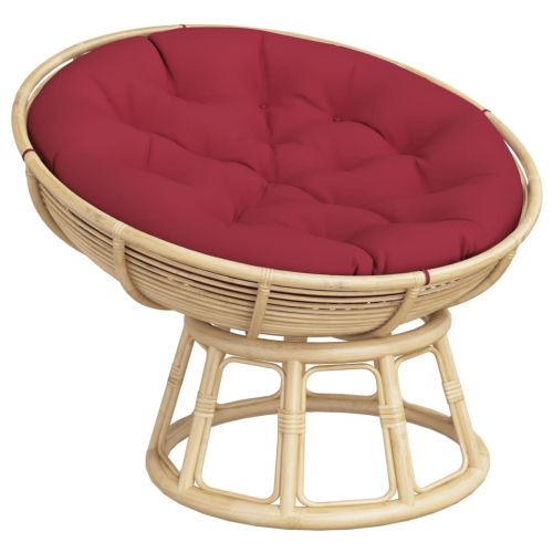 Кръгла възглавница виненочервена Ø 100 x11 см Оксфорд плат