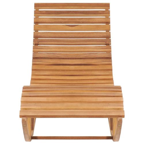 Люлеещ се шезлонг с шалте, тиково дърво масив