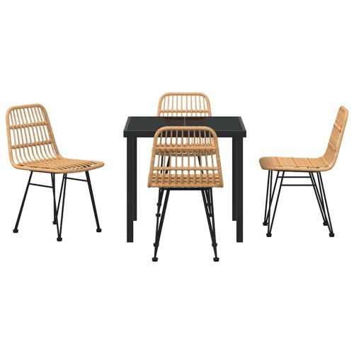 Комплект за хранене в градината 5 pcs Кафяво