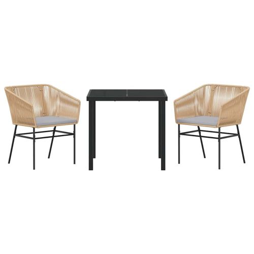 Комплект за хранене в градината с възглавница 3 pcs Кафяво