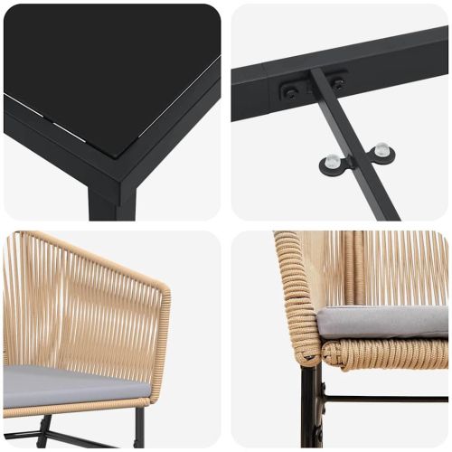 Комплект за хранене в градината с възглавница 5 pcs Кафяво