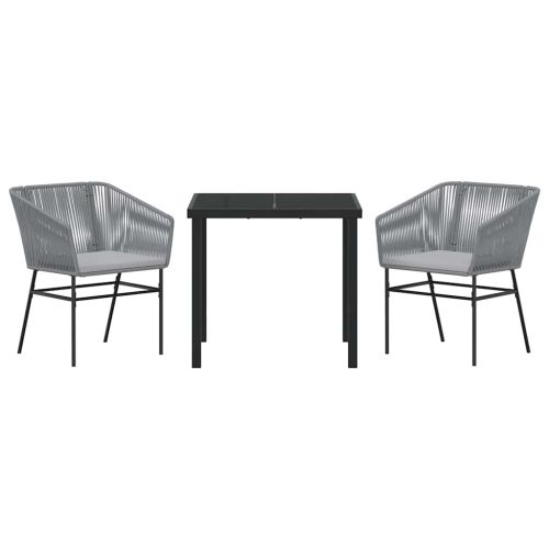 Комплект за хранене в градината с възглавница 3 pcs Сив