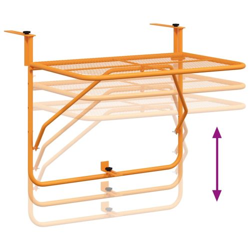 Балконска масичка, жълта, 60x40 см, стомана