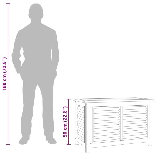 Градинска кутия за съхранение с чанта, 90x50x58 см, тик масив