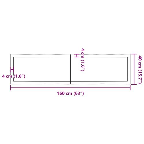 Плот за маса светлокафяв 160x40x(2-4) см обработен масивен дъб