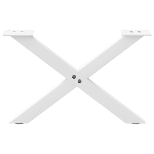 Крака за масичка за кафе, X-образни, 2 бр., бели, 60 x (30-31) см, стомана