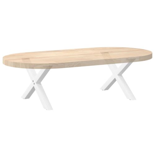 Крака за масичка за кафе, X-образни, 2 бр., бели, 60 x (30-31) см, стомана