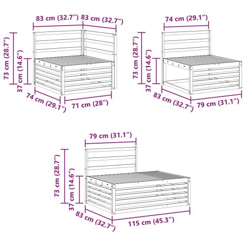 Комплект дивани за открито 4 Брой Естествен
