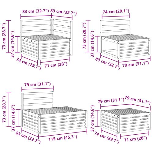 Комплект дивани за открито 5 Брой Естествен