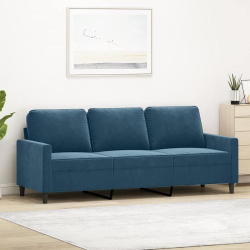 3-местен диван, син, 180 см, кадифе