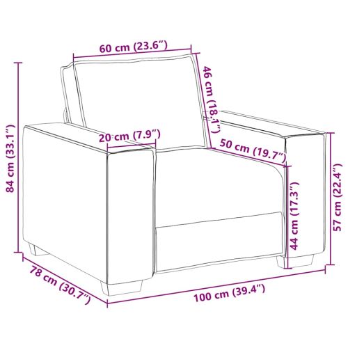 Диван-фотьойл, ленен, 100x78x84 см