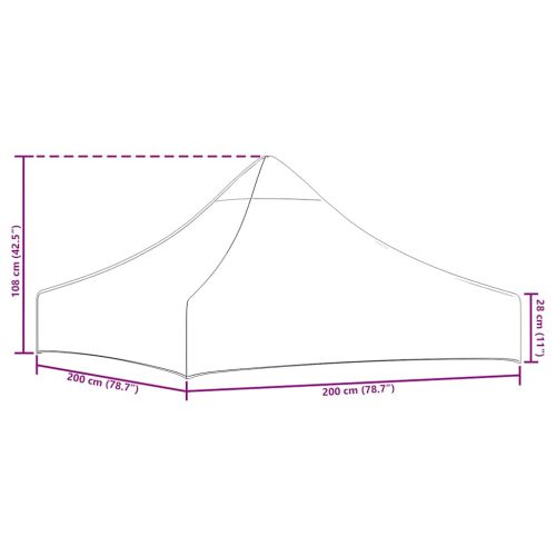 Покривало за парти шатра, 2x2 м, бяло, 270 г/м²