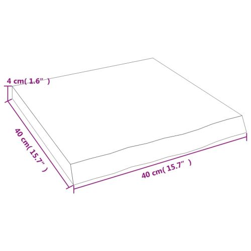 Плот за баня светлокафяв 40x40x(2-4) см обработено дърво масив