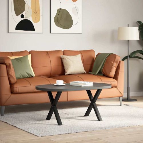 Крака за масичка за кафе, X-образни, 2 бр., черни, 60 x (42-43) см, стомана