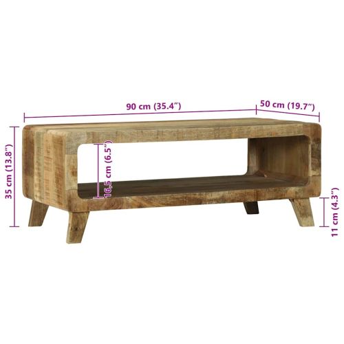 Масичка за кафе Кафяво 90 x 50 x 35 cm Солидно мангово дърво
