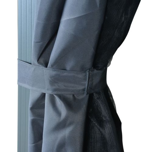 Шатра със завеси, 400х300 см, антрацит, алуминий