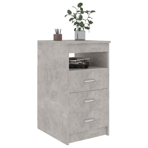 Шкаф с чекмеджета бетонно сив 40x50x76 см инженерна дървесина