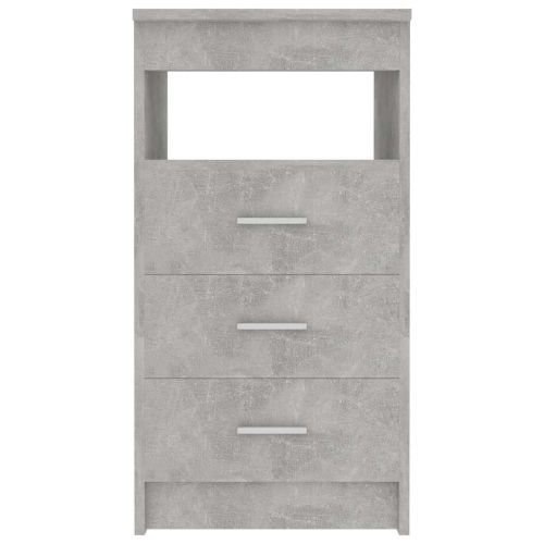 Шкаф с чекмеджета бетонно сив 40x50x76 см инженерна дървесина