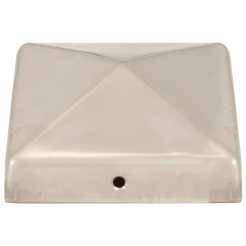 Пирамидни капаци за оградни стълбове 6 бр инокс 81x81 мм