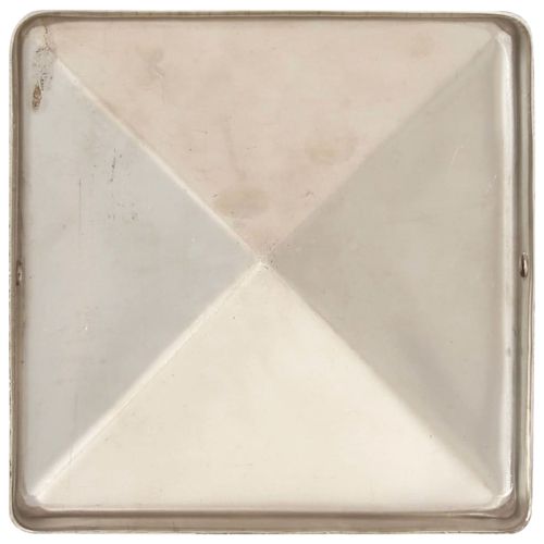 Пирамидни капаци за оградни стълбове 6 бр инокс 81x81 мм