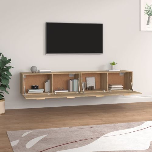 Стенни шкафове 2 бр сонома дъб 100x36,5x35 см инженерно дърво