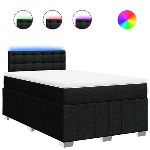 Боксспринг легло с матрак, черно, 120x200 см, плат