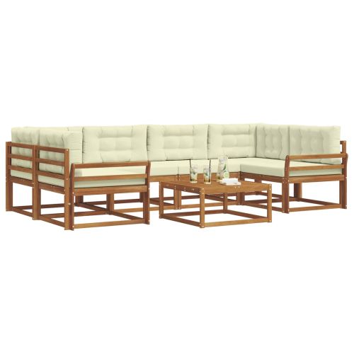 Комплект дивани за открито 7 pcs Натурален и Крема