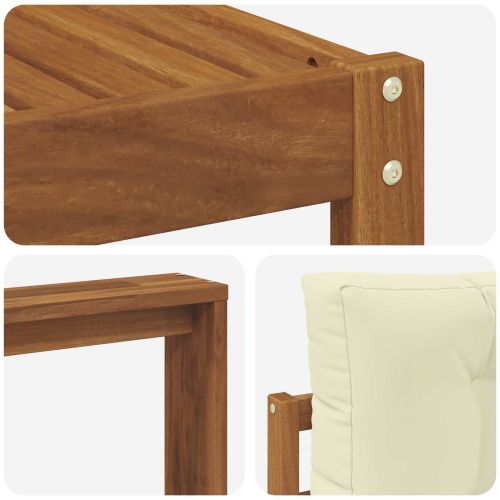 Комплект дивани за открито 7 pcs Натурален и Крема