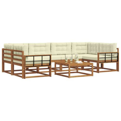 Комплект дивани за открито 7 pcs Натурален и Крема