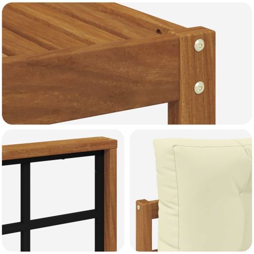 Комплект дивани за открито 7 pcs Натурален и Крема