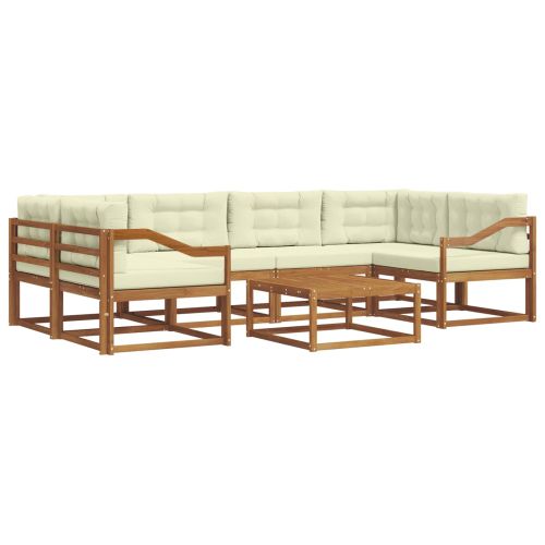 Комплект дивани за открито 7 pcs Натурален и Крема