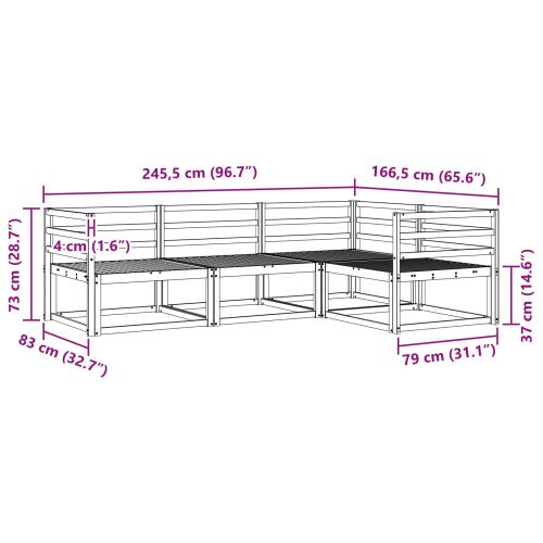 Комплект дивани за открито 4 pcs Естествен
