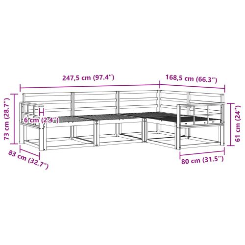 Комплект дивани за открито 4 pcs Естествен