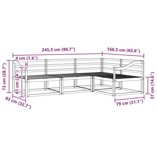 Комплект дивани за открито 4 pcs Естествен