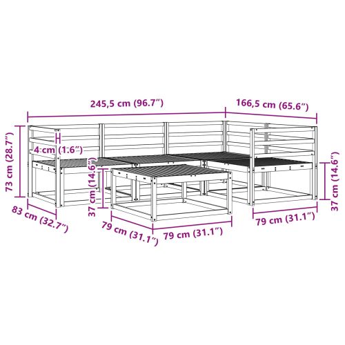 Комплект дивани за открито 5 pcs Естествен